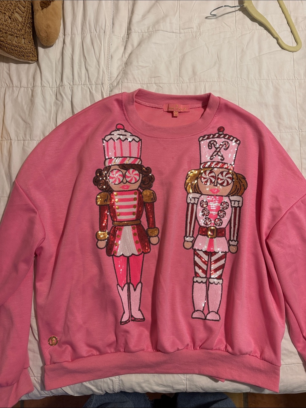 Simply Southern Pink Sequin Nutcracker Sweatshirt